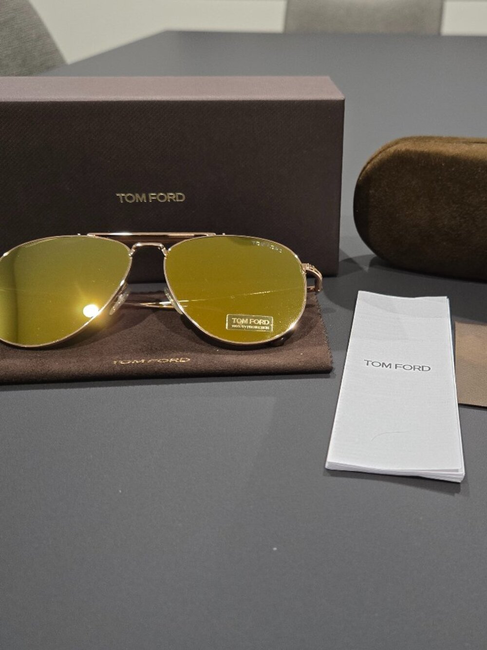 Tom Ford Sean Aviator Sunglasses - TF536 28G 60-14 145-3 - Gold & Brown
